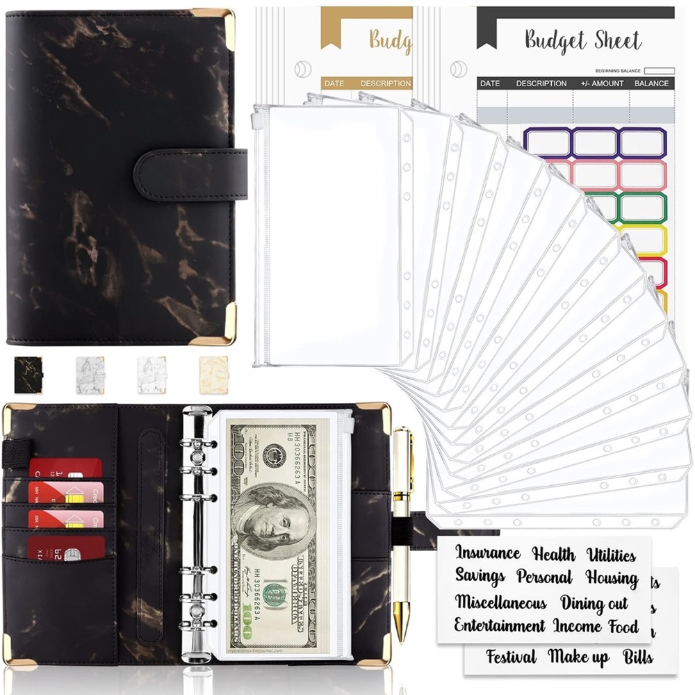 Onlyesh Budget Binder, Cash Envelopes for Budgeting, Money Organizer for Cash